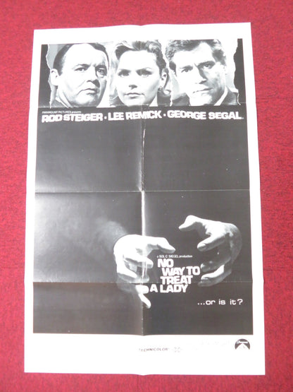 NO WAY TO TREAT A LADY FOLDED US ONE SHEET POSTER ROD STEIGER LEE REMICK 1968 Rendezvous Cinema Movie posters