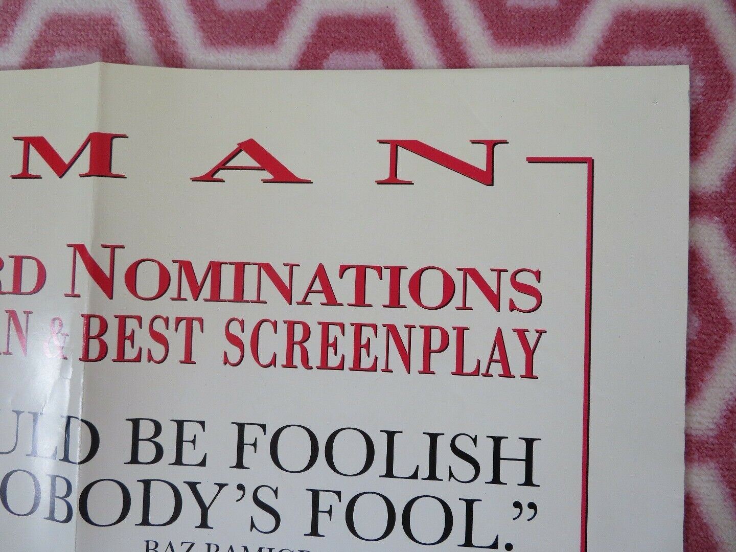 NOBODYS FOOL QUAD POSTER PAUL NEWMAN JESSICA TANDY BRUCE WILLIS 1995 Movie posters