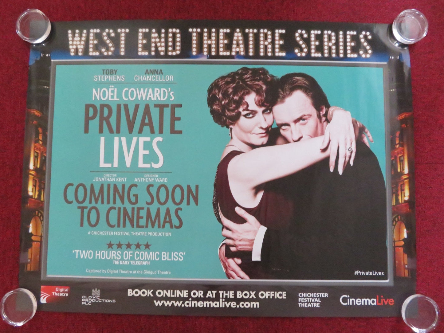 NOEL COWARD'S PRIVATE LIVES UK QUAD ROLLED POSTER ANNA CHANCELLOR STEPHENS 2013 Rendezvous Cinema Movie posters
