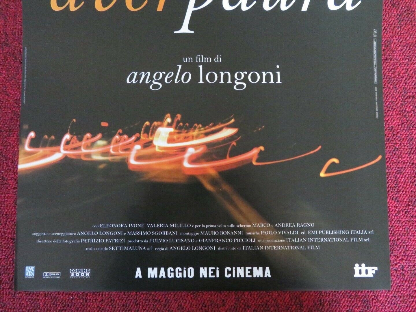 NON AVERAPAURA ITALIAN LOCANDINA (26.5"x12.5") POSTER LAURA MORANTE ALESSIO BONI - Rendezvous Cinema