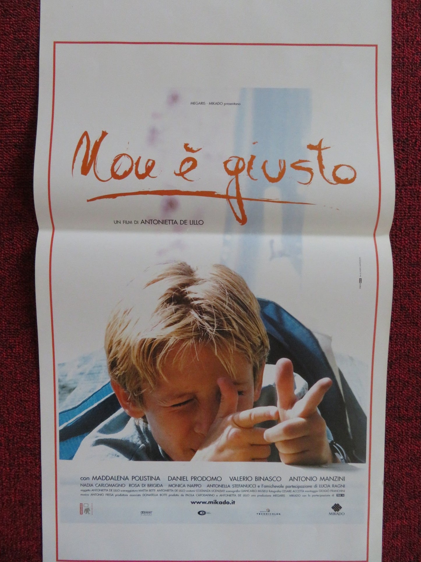 NON E GIUSTO ITALIAN LOCANDINA POSTER MADDALENA POLISTINA DANIEL PRODOMO 2001 Rendezvous Cinema Movie posters