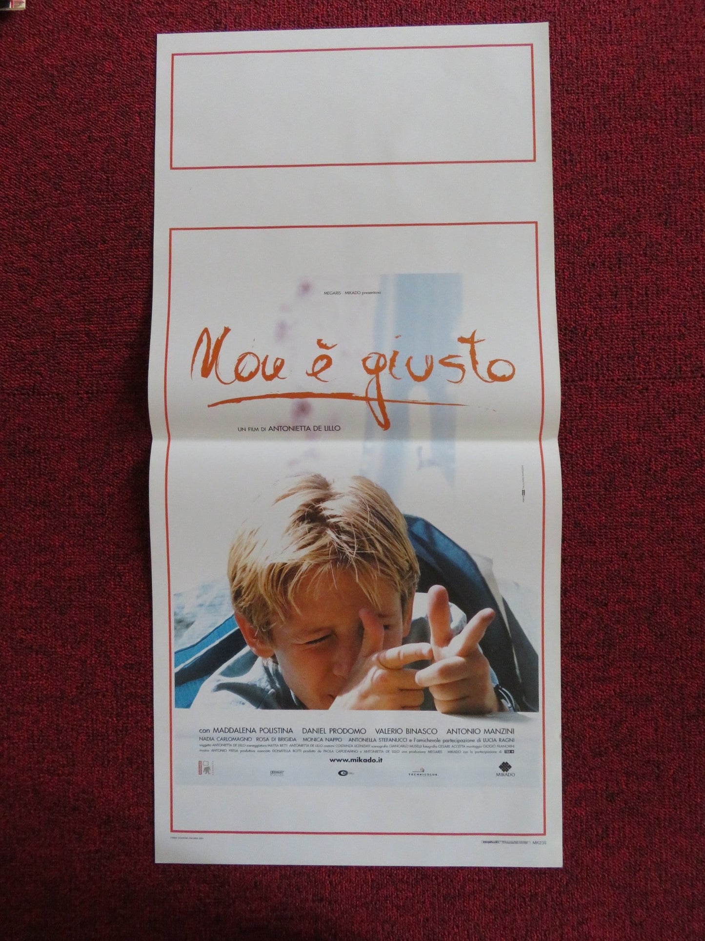 NON E GIUSTO ITALIAN LOCANDINA POSTER MADDALENA POLISTINA DANIEL PRODOMO 2001 Rendezvous Cinema Movie posters
