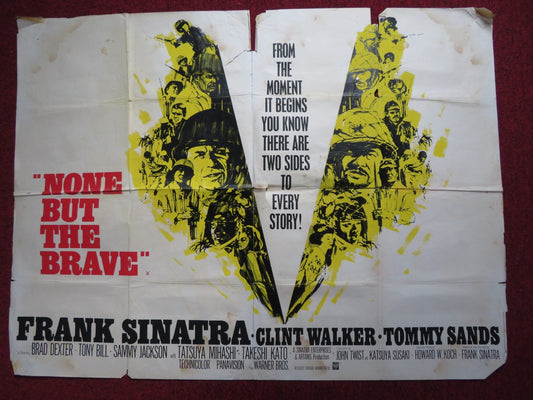 NONE BUT THE BRAVE UK QUAD POSTER FOLDED FRANK SINATRA CLINT WALKER 1965 Rendezvous Cinema Movie posters