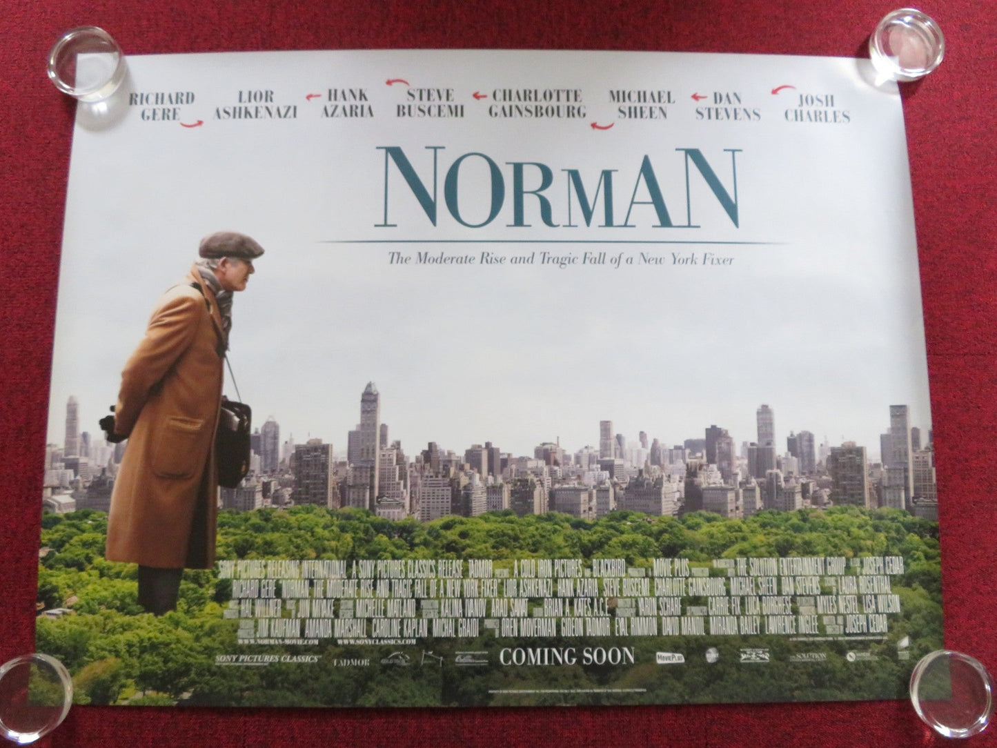 NORMAN UK QUAD (30"x 40") ROLLED POSTER RICHARD GERE MICHAEL SHEEN 2016 Rendezvous Cinema Movie posters