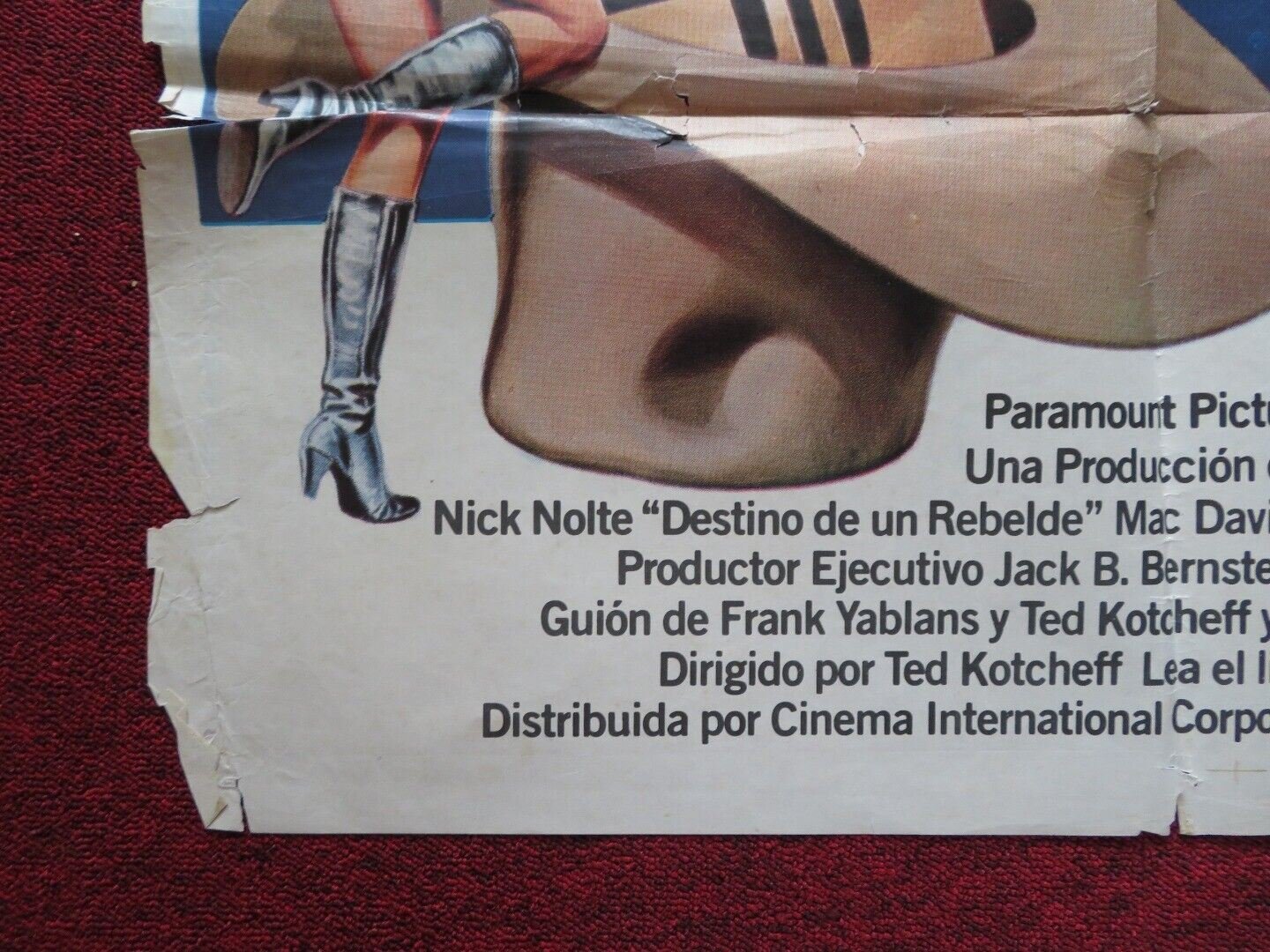NORTH DALLAS FORTY FOLDED ARGENTINA ONE SHEET POSTER NICK NOLTE MAC DAVIS 1979 Movie posters