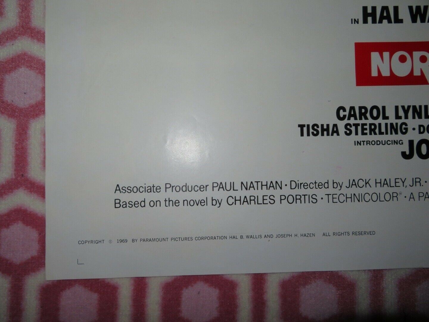 NORWOOD FOLDED US ONE SHEET POSTER GLEN CAMPBELL KIM DARBY 1970 Movie posters