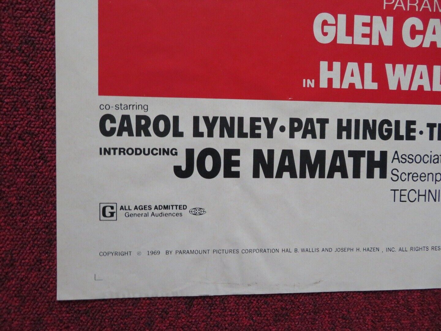 NORWOOD - STYLE B FOLDED US ONE SHEET POSTER GLEN CAMPBELL KIM DARBY 1969 Movie posters
