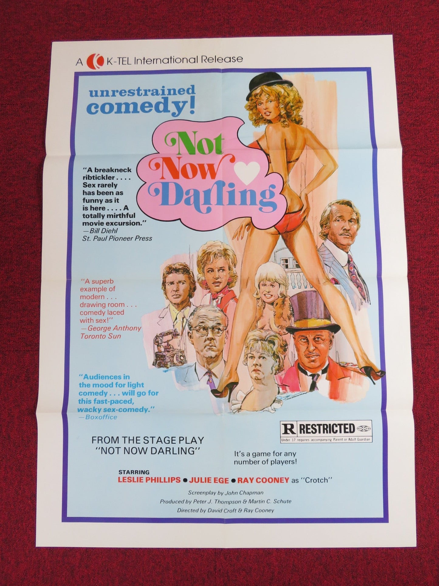 NOT NOW DARLING FOLDED US ONE SHEET POSTER GERALDINE GARDNER L. PHILLIPS 1973 Rendezvous Cinema Movie posters