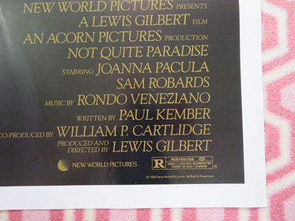 NOT QUITE PARADISE US ONE SHEET POSTER JOANNA PACULA 1985 Movie posters