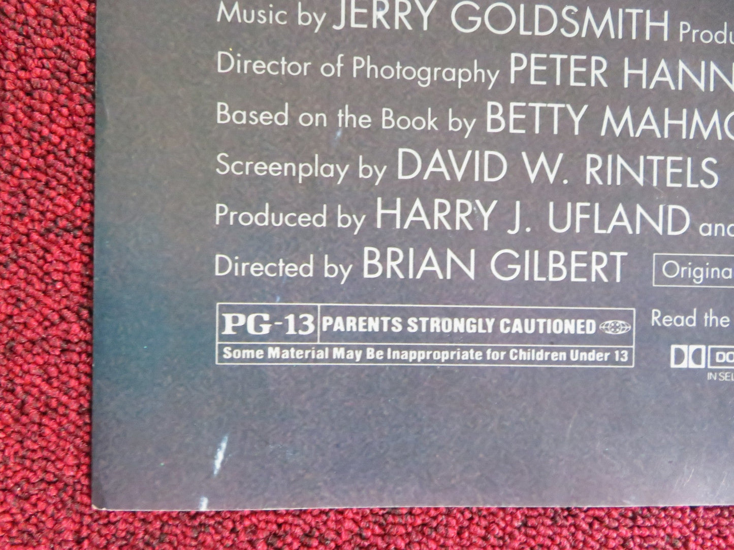 NOT WITHOUT MY DAUGHTER FOLDED US ONE SHEET POSTER SALLY FIELD A. MOLINA 1990 Rendezvous Cinema Movie posters