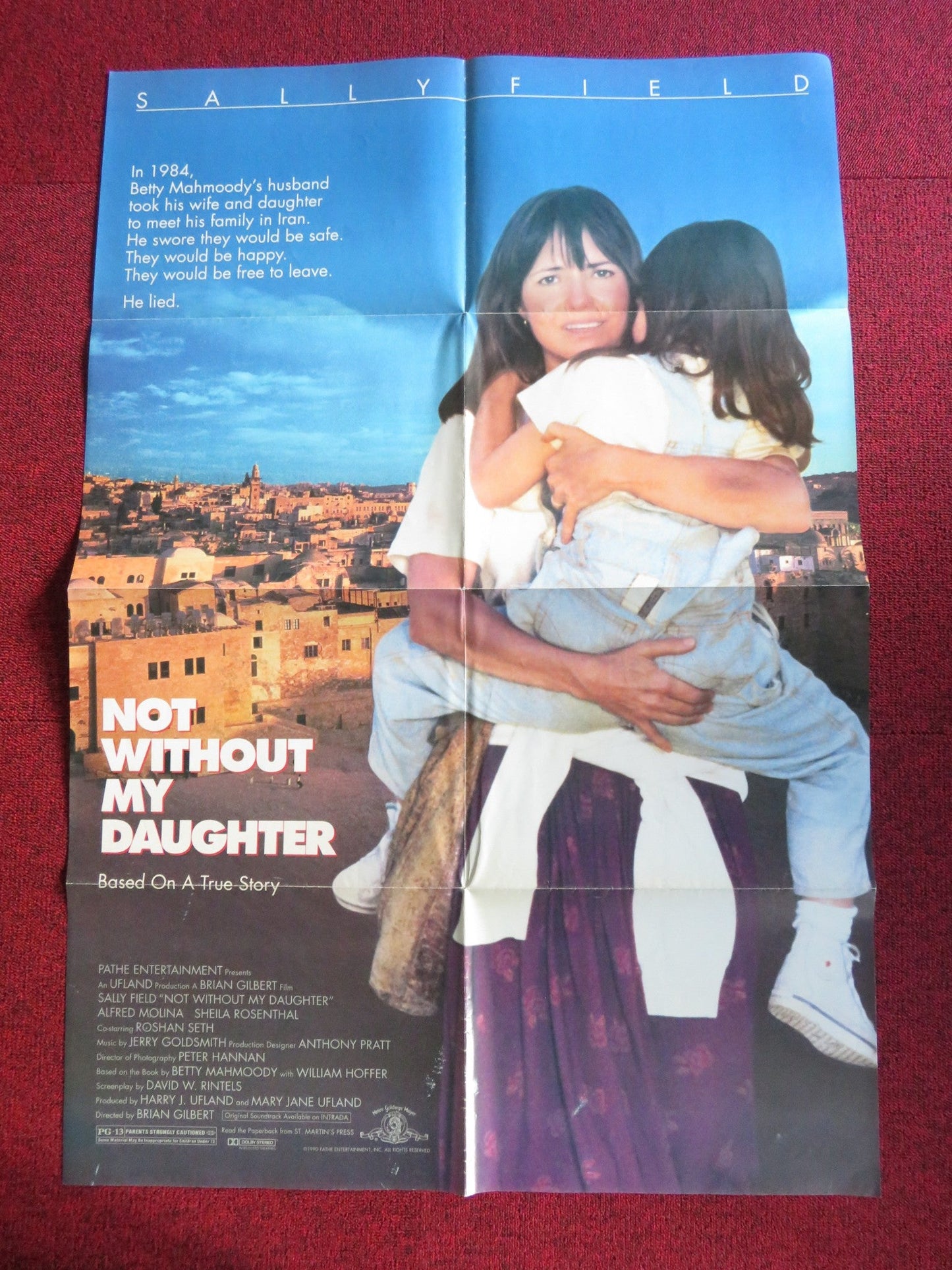 NOT WITHOUT MY DAUGHTER FOLDED US ONE SHEET POSTER SALLY FIELD A. MOLINA 1990 Rendezvous Cinema Movie posters