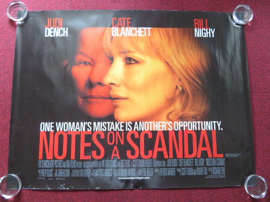 NOTES ON A SCANDAL UK QUAD ROLLED POSTER JUDI DENCH CATE BLANCHETT 2006 Rendezvous Cinema Movie posters