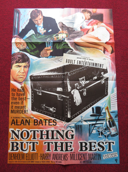 NOTHING BUT THE BEST FOLDED US ONE SHEET POSTER ALAN BATES DENHOLM ELLIOTT 1964 Rendezvous Cinema Movie posters