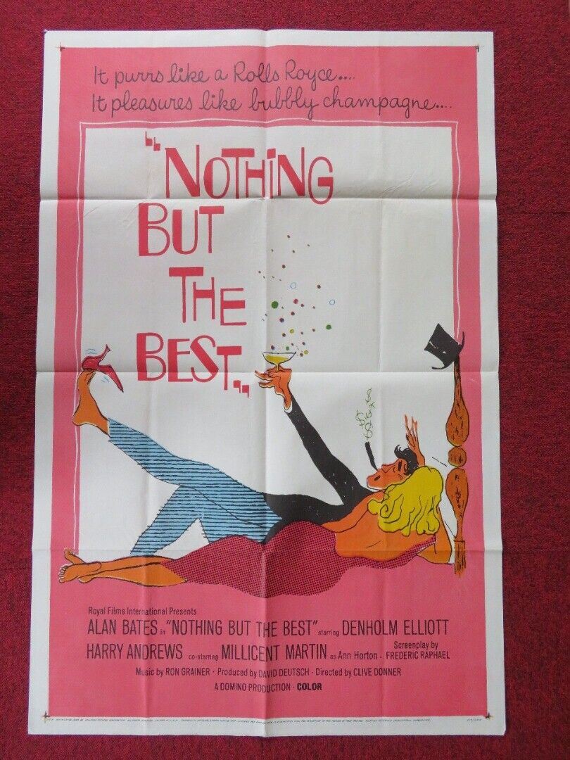NOTHING BUT THE BEST FOLDED US ONE SHEET POSTER ALAN BATES DENHOLM ELLIOTT 1964 Movie posters