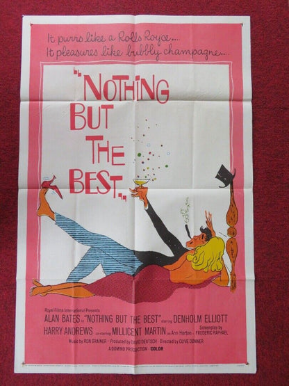 NOTHING BUT THE BEST FOLDED US ONE SHEET POSTER ALAN BATES DENHOLM ELLIOTT 1964 Movie posters