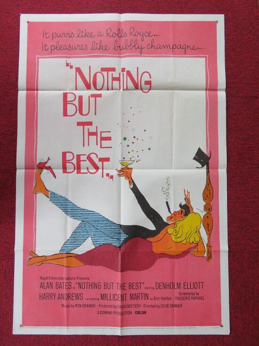 NOTHING BUT THE BEST FOLDED US ONE SHEET POSTER ALAN BATES DENHOLM ELLIOTT 1964 Movie posters