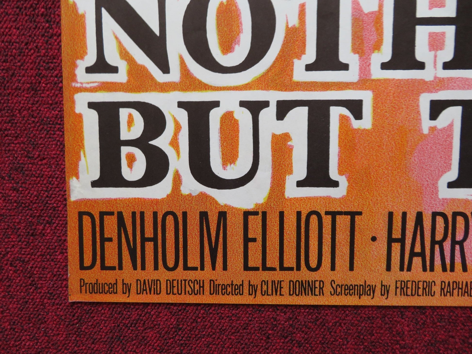 NOTHING BUT THE BEST FOLDED US ONE SHEET POSTER ALAN BATES DENHOLM ELLIOTT 1964 Rendezvous Cinema Movie posters