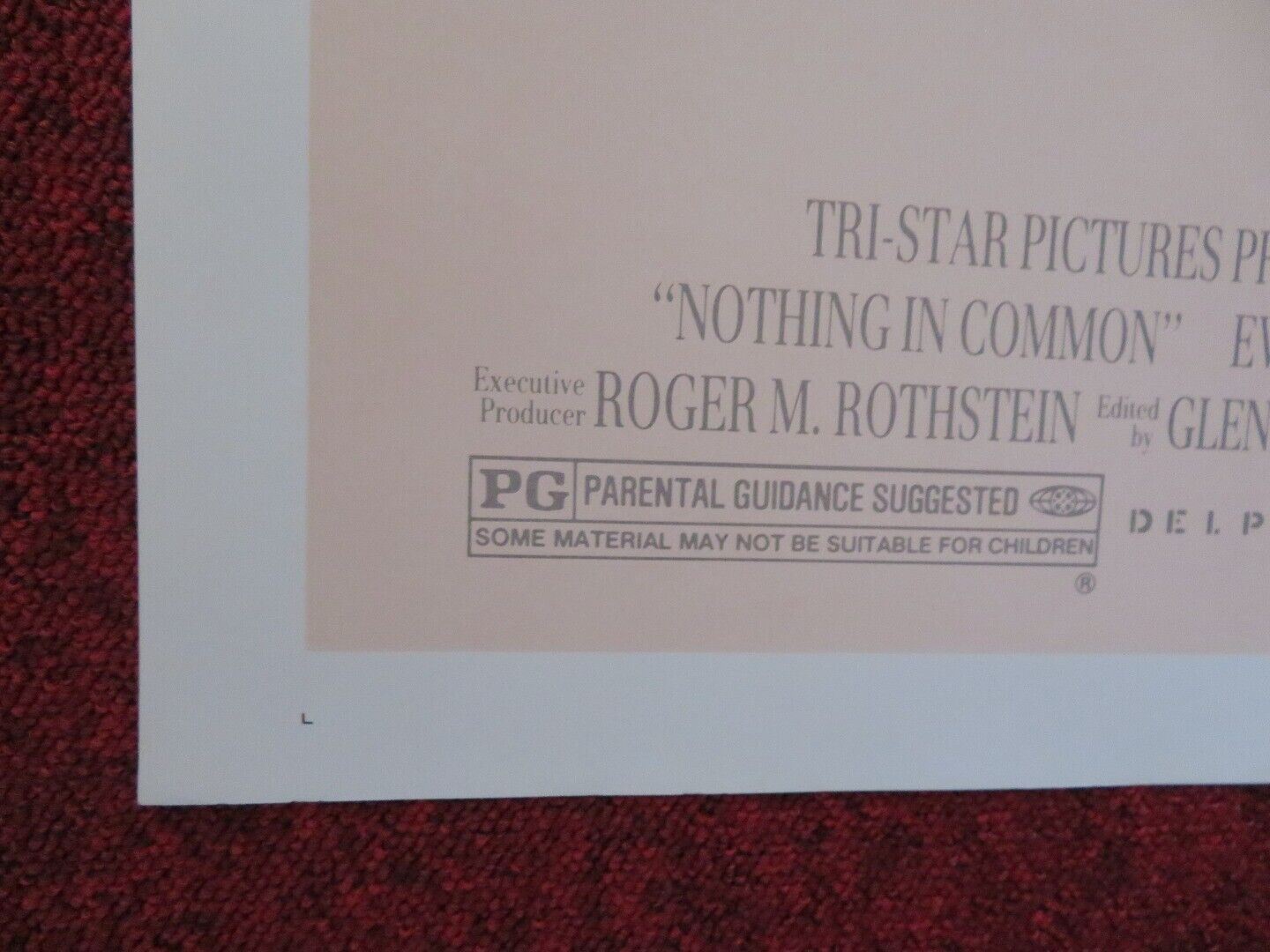 NOTHING IN COMMON FOLDED US ONE SHEET POSTER TOM HANKS JACKIE GLEASON 1986 Movie posters