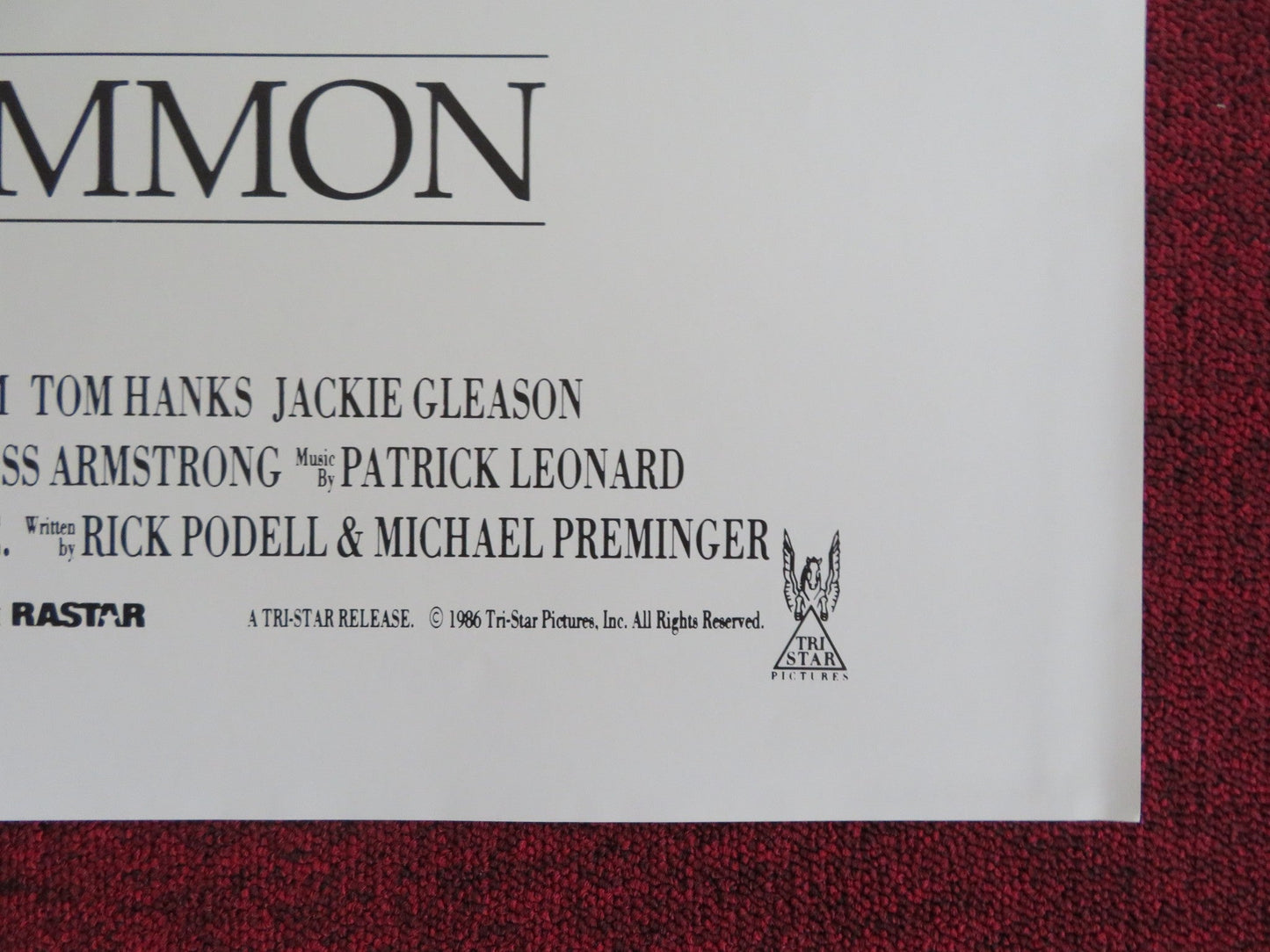 NOTHING IN COMMON FOLDED US ONE SHEET POSTER TOM HANKS JACKIE GLEASON 1986 Rendezvous Cinema Movie posters