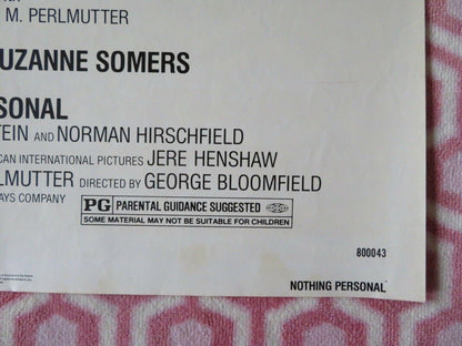 NOTHING PERSONAL US ONE SHEET POSTER DONALD SUTHERLAND SUZANNE SOMERS Movie posters