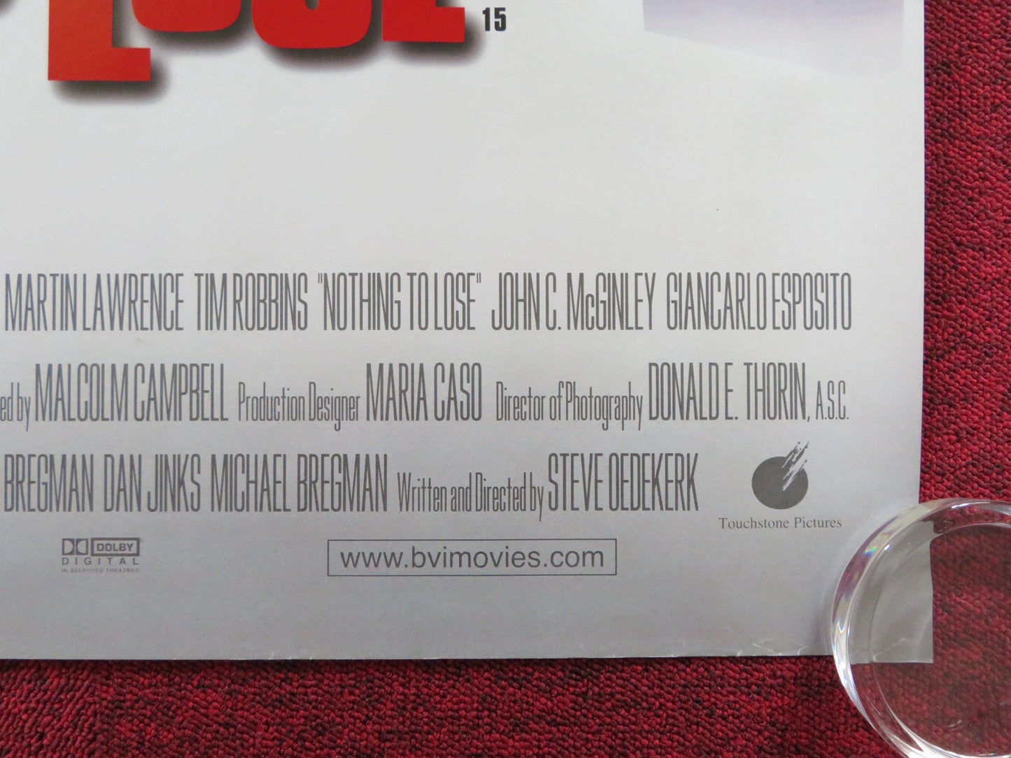 NOTHING TO LOSE UK QUAD (30"x 40") ROLLED POSTER TIM ROBBINS M. LAWRENCE 1997 Rendezvous Cinema Movie posters