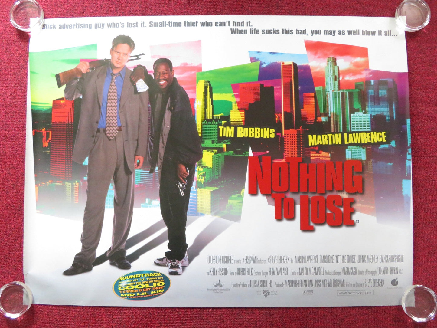 NOTHING TO LOSE UK QUAD (30"x 40") ROLLED POSTER TIM ROBBINS M. LAWRENCE 1997 Rendezvous Cinema Movie posters
