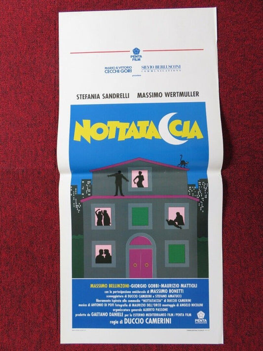 NOTTATACCIA ITALIAN LOCANDINA (27.5"x13") POSTER MASSIMO WERTMULLER 1992 Movie posters