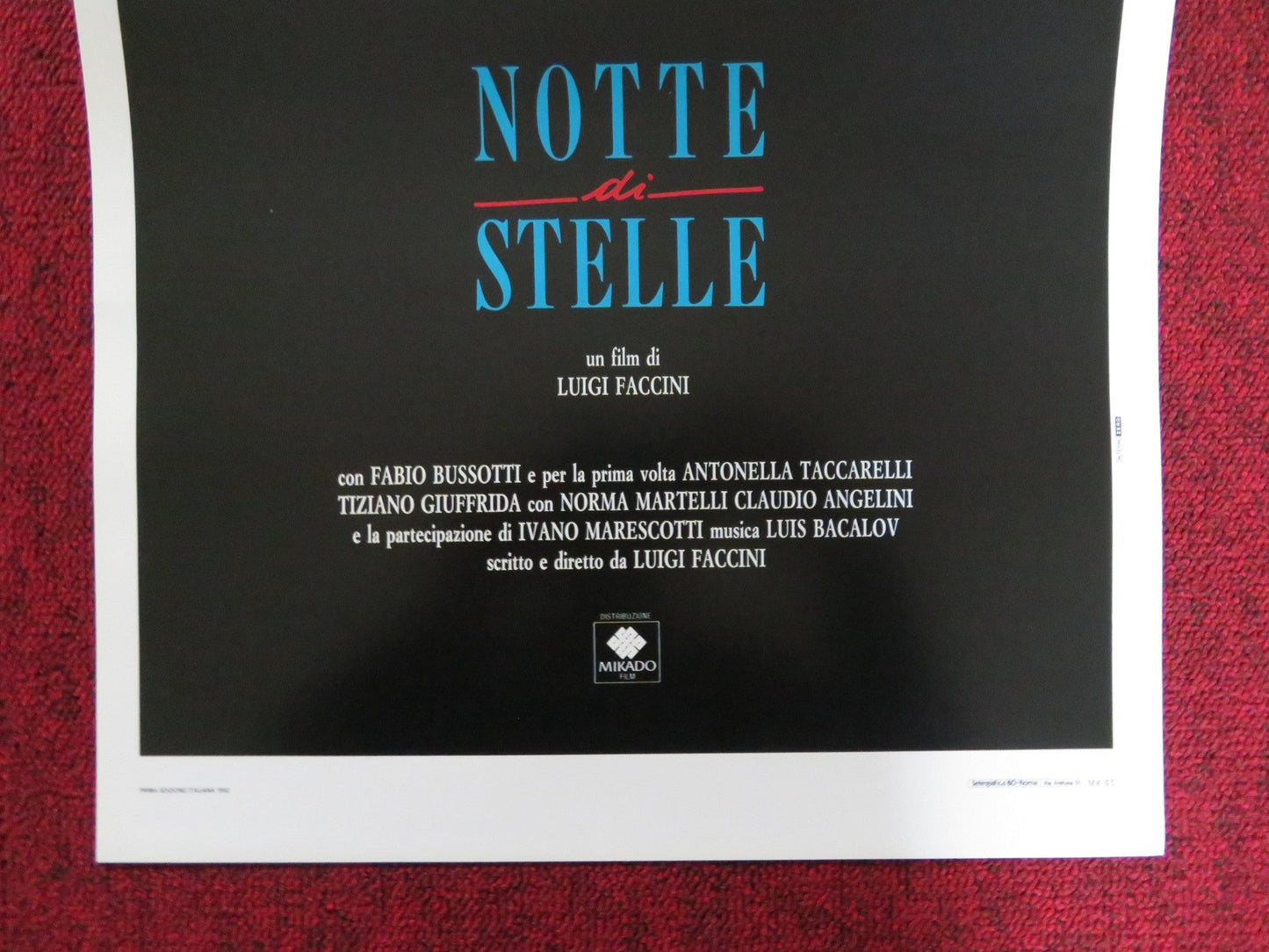 NOTTE DI STELLE ITALIAN LOCANDINA POSTER FABIO BUSSOTTI A. TACCARELLI 1991 Rendezvous Cinema Movie posters