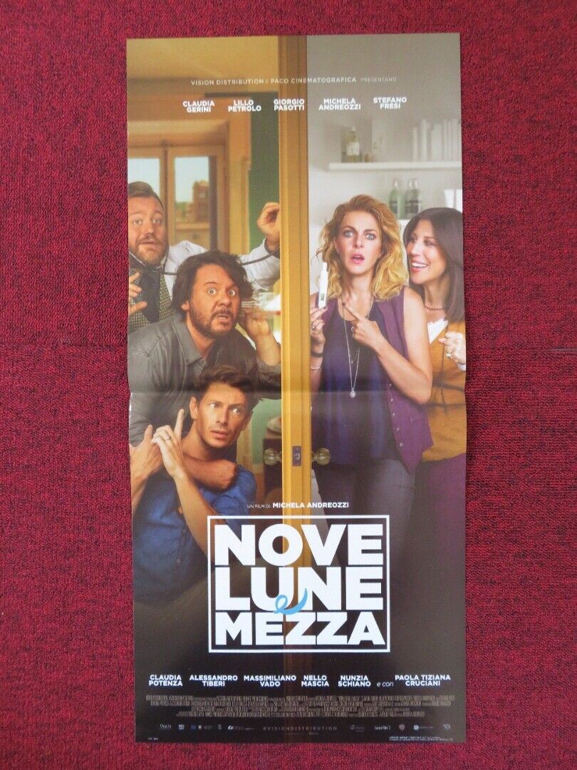 NOVE LUNE E MEZZA ITALIAN LOCANDINA (26.5"x12.5") POSTER GIORGIO PASOTTI 2017 Movie posters