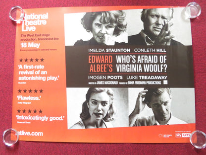 NTL: WHO'S AFRAID OF VIRGINIA WOOLF UK QUAD (30"x 40") ROLLED POSTER 2017 Rendezvous Cinema Movie posters