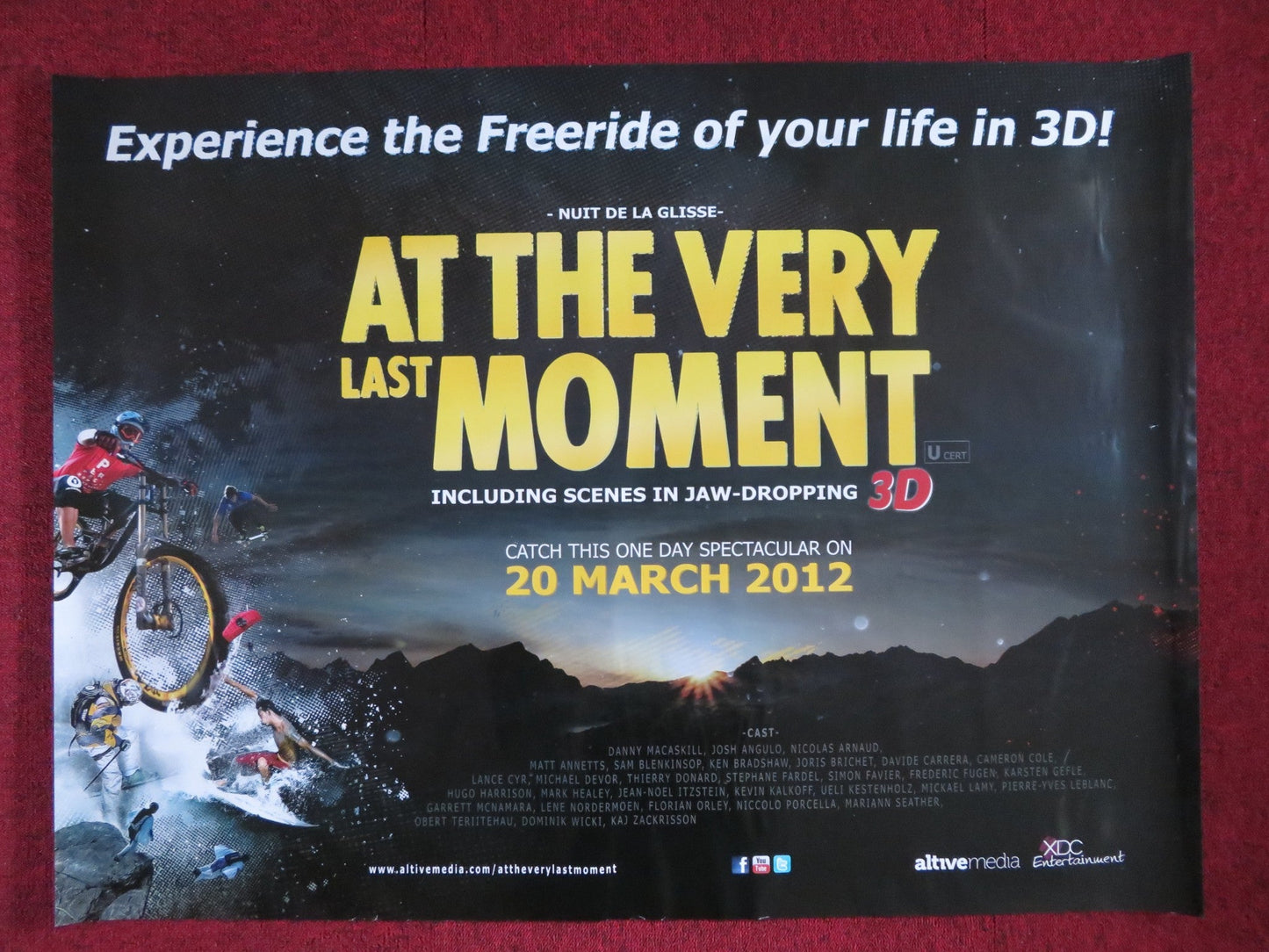 NUIT DE LA GLISSE AT THE VERY LAST MOMENT UK QUAD (30"x 40") ROLLED POSTER 2012 Rendezvous Cinema Movie posters