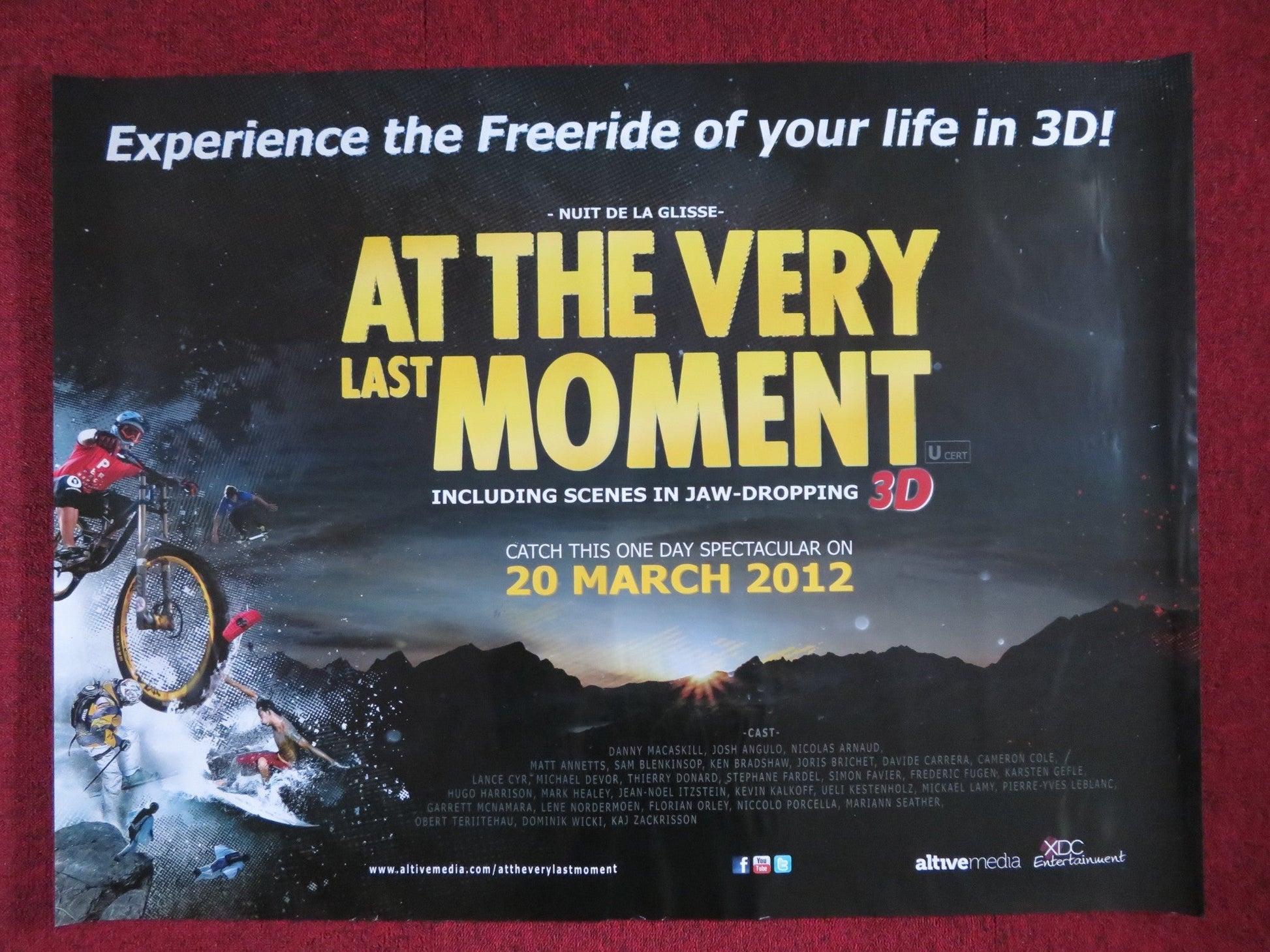 NUIT DE LA GLISSE AT THE VERY LAST MOMENT UK QUAD (30"x 40") ROLLED POSTER 2012 Rendezvous Cinema Movie posters