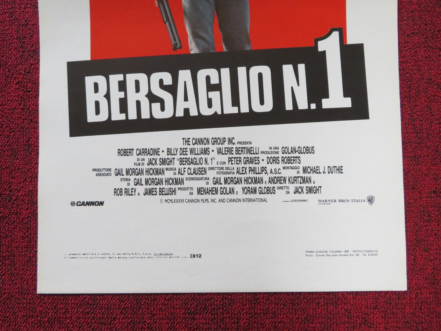 NUMBER ONE WITH A BULLET ITALIAN LOCANDINA POSTER CANNON BILLY DEE WILLIAMS 1987 Rendezvous Cinema Movie posters