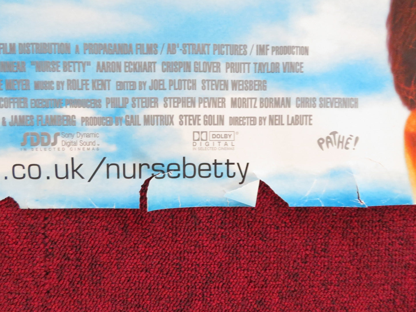 NURSE BETTY UK QUAD (30"x 40") ROLLED POSTER MORGAN FREEMAN RENEE ZELLWEGER 2000 Rendezvous Cinema Movie posters