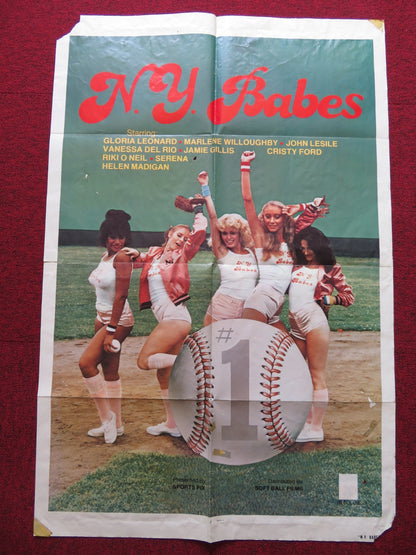 N.Y. BABES FOLDED US ONE SHEET POSTER GLORIA LEONARD MARLENE WILLOUGHBY 1982 Rendezvous Cinema Movie posters