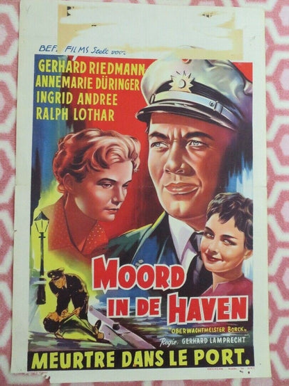 OBERWACHMEISTER BORCK/ MOORD IN DE HAVEN BELGIUM (21.5"x 14.5") POSTER 1955 Movie posters