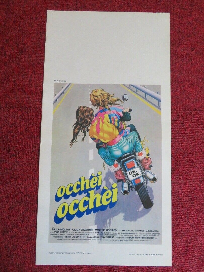 OCCHEI OCCHEI ITALIAN LOCANDINA (25.5"x13") POSTER PAULA MOLINA 1983 Movie posters