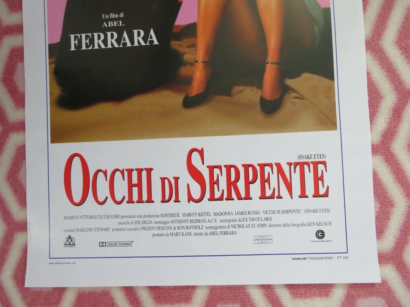 OCCHI DI SEPRENTE/ Dangerous Game ITALIAN LOCANDINA (27.5"x 13") POSTER 1993 - Rendezvous Cinema