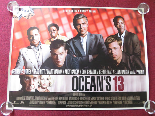 OCEAN'S THIRTEEN UK QUAD (30"x 40") ROLLED POSTER GEORGE CLOONEY BRAD PITT 2007 Rendezvous Cinema Movie posters