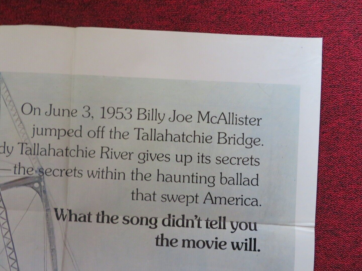 ODE TO BILLY JOE FOLDED US ONE SHEET POSTER ROBBY BENSON 1976 Movie posters