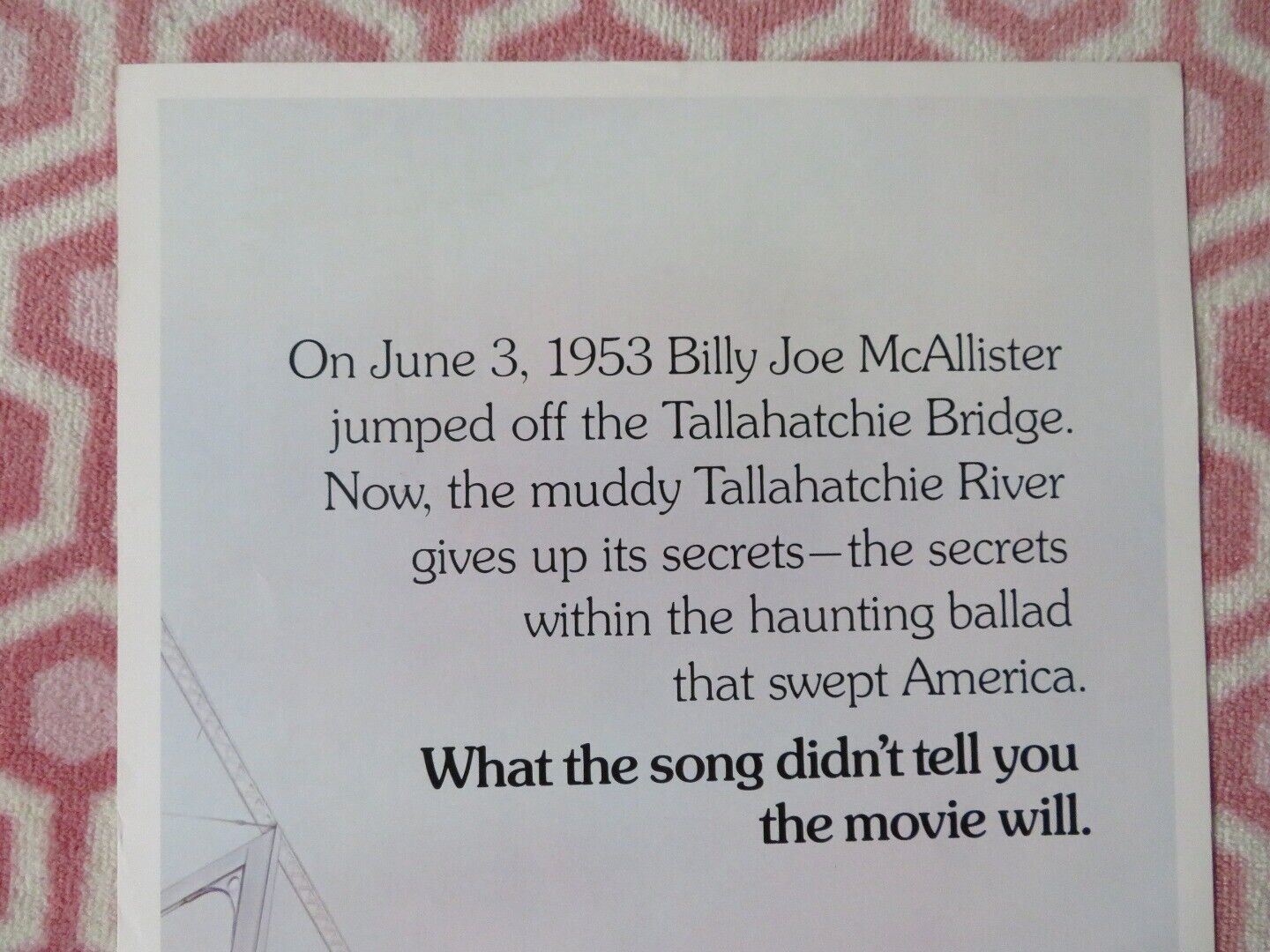 ODE TO BILLY JOE US INSERT (14"x 36") POSTER ROBBY BENSON 1976 Movie posters