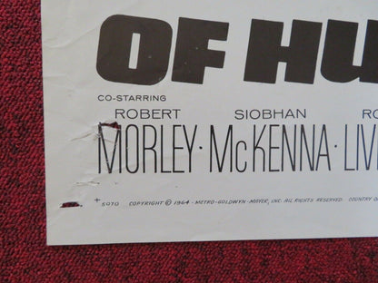 OF HUMAN BONDAGE FOLDED US ONE SHEET POSTER KIM NOVAK LAURENCE HARVEY 1964 Movie posters
