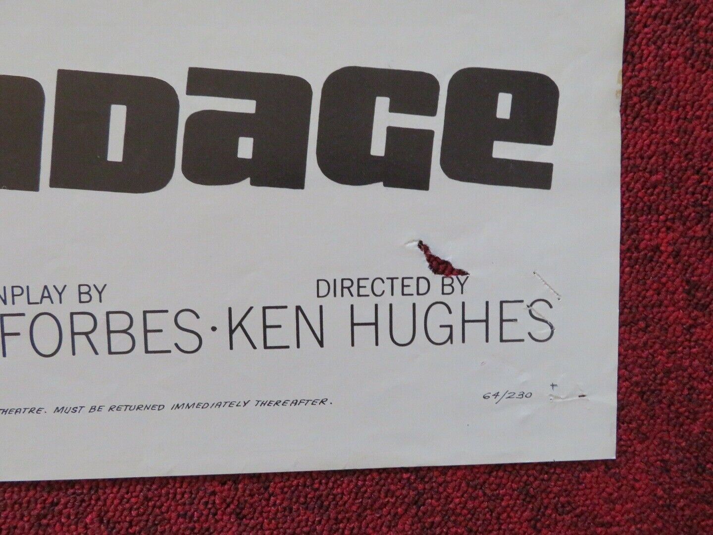 OF HUMAN BONDAGE FOLDED US ONE SHEET POSTER KIM NOVAK LAURENCE HARVEY 1964 Movie posters