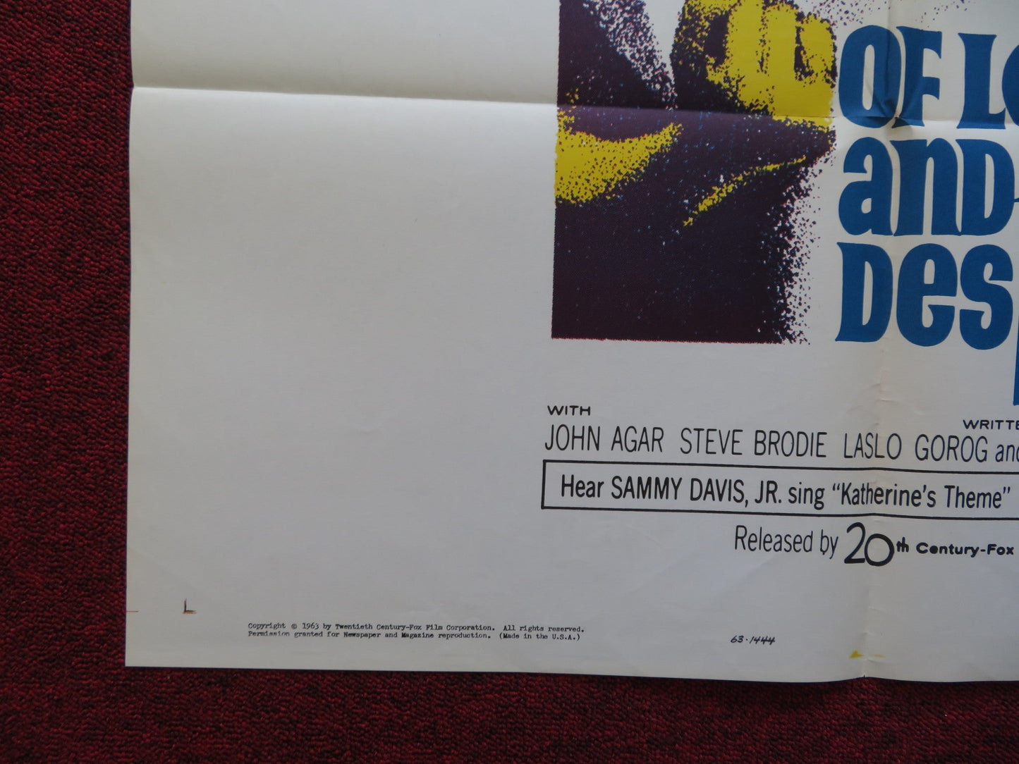 OF LOVE AND DESIRE FOLDED US ONE SHEET POSTER MERLE OBERON STEVE COCHRAN 1963 Rendezvous Cinema Movie posters