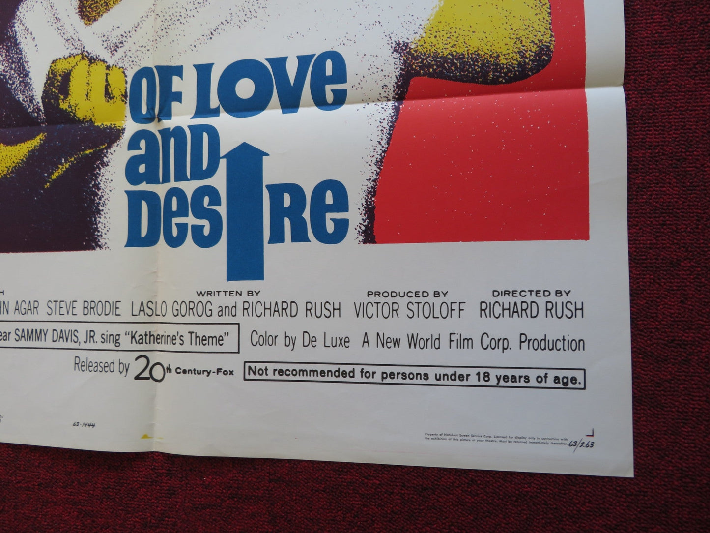 OF LOVE AND DESIRE FOLDED US ONE SHEET POSTER MERLE OBERON STEVE COCHRAN 1963 Rendezvous Cinema Movie posters