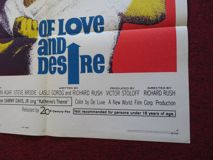 OF LOVE AND DESIRE FOLDED US ONE SHEET POSTER MERLE OBERON STEVE COCHRAN 1963 Rendezvous Cinema Movie posters