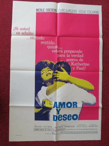 OF LOVE AND DESIRE SPANISH ONE SHEET FOLDED POSTER MERLE OBERON STEVE COCHRAN - Rendezvous Cinema