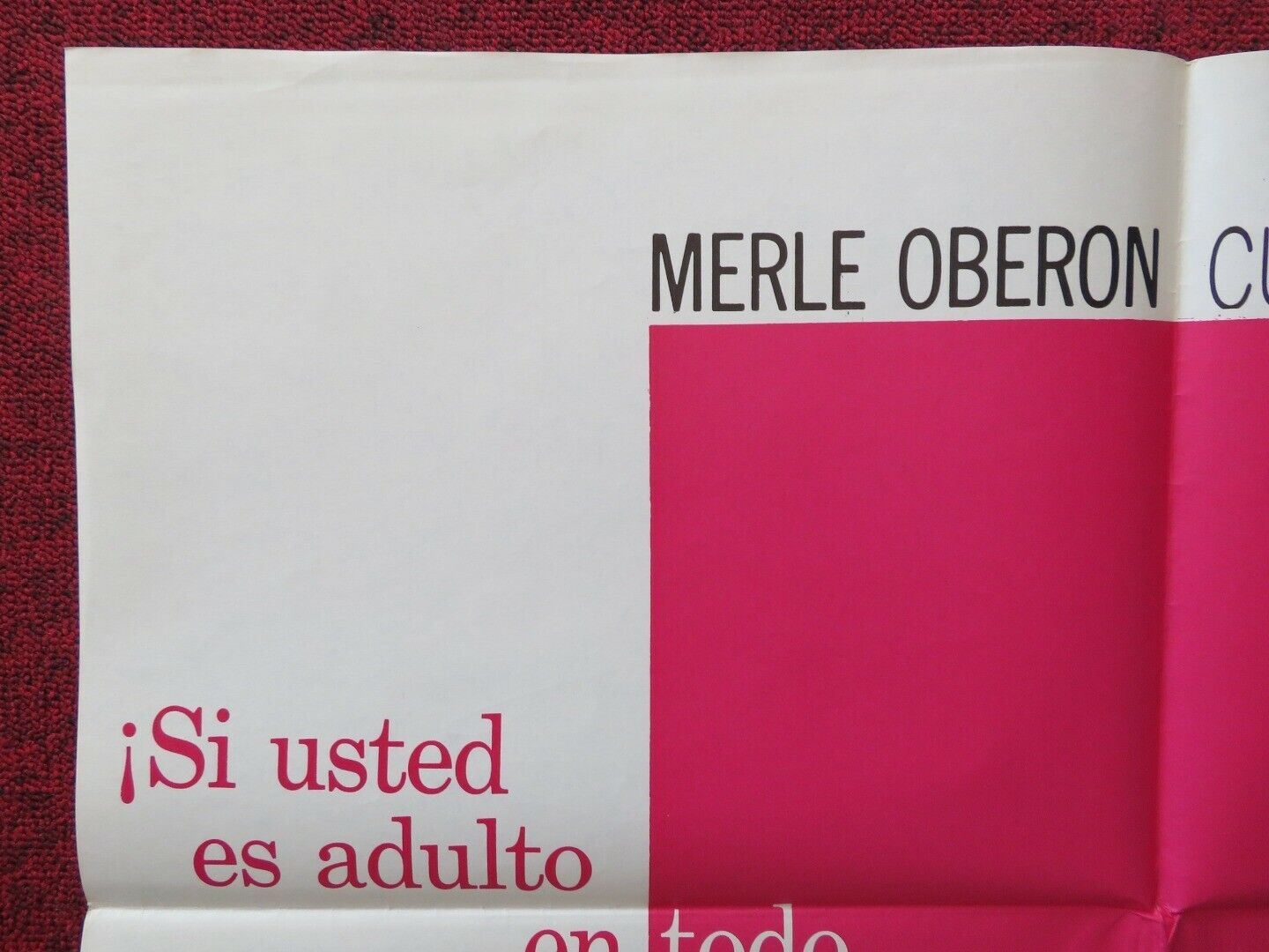 OF LOVE AND DESIRE SPANISH ONE SHEET FOLDED POSTER MERLE OBERON STEVE COCHRAN - Rendezvous Cinema