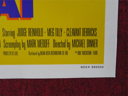OFF BEAT FOLDED US ONE SHEET POSTER JUDGE REINHOLD MEG TILLY 1986 Rendezvous Cinema Movie posters