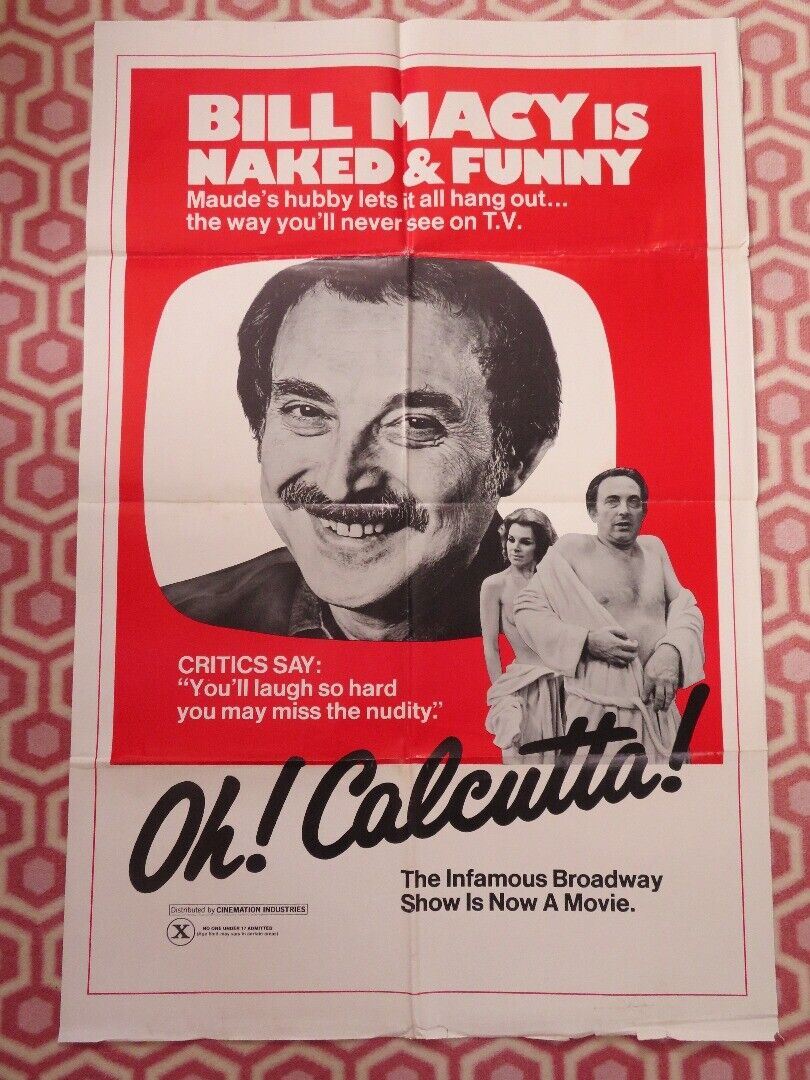 OH! CALCUTTA! FOLDED US ONE SHEET POSTER BILL MACY MUSICAL 1972 Movie posters